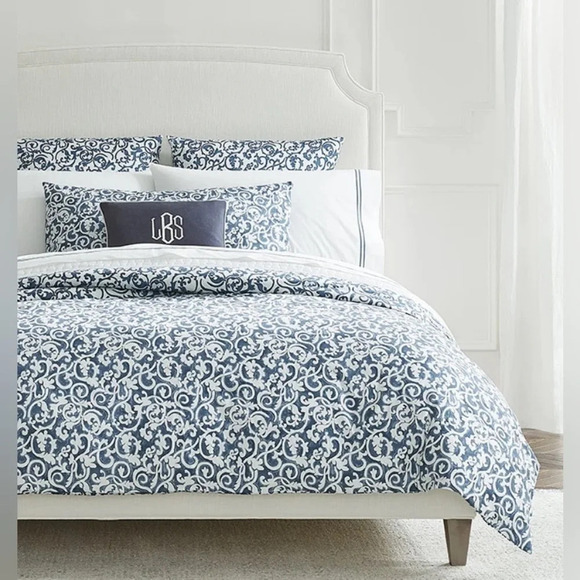SFERRA Millbrook Duvet Cover Egyptian Cotton Color Storm - Picture 1 of 12